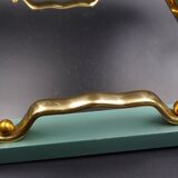 Small wooden metal top and mirror around 1950