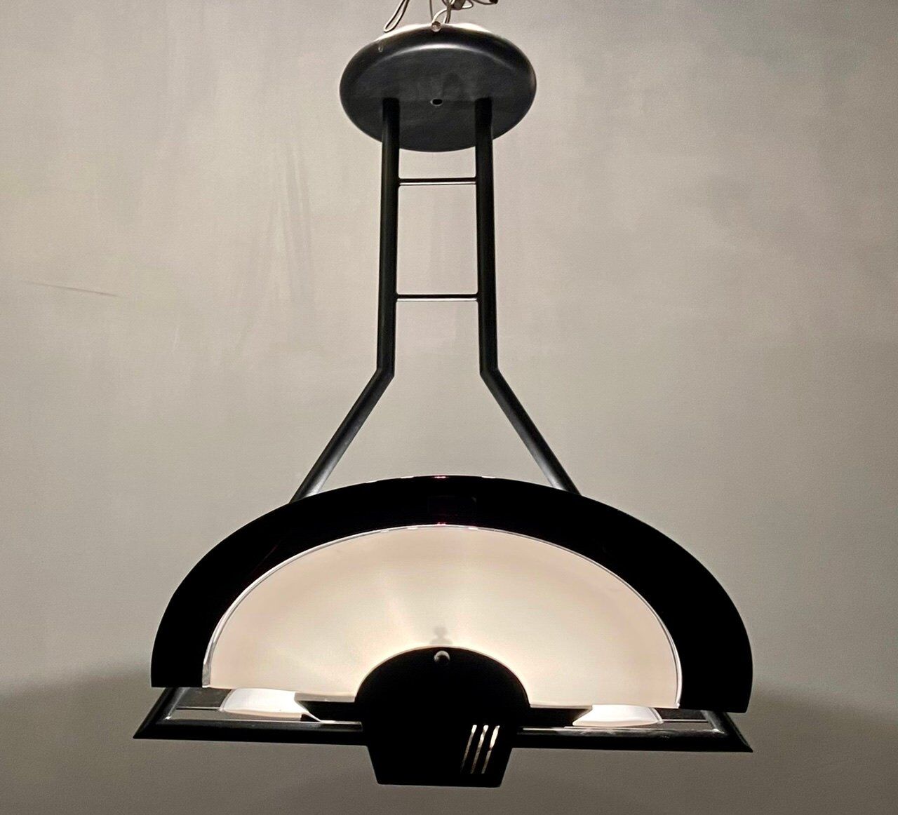Architectural Italian Black & White Light Pendant