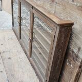 Old collector's wall display case in Burmese teak