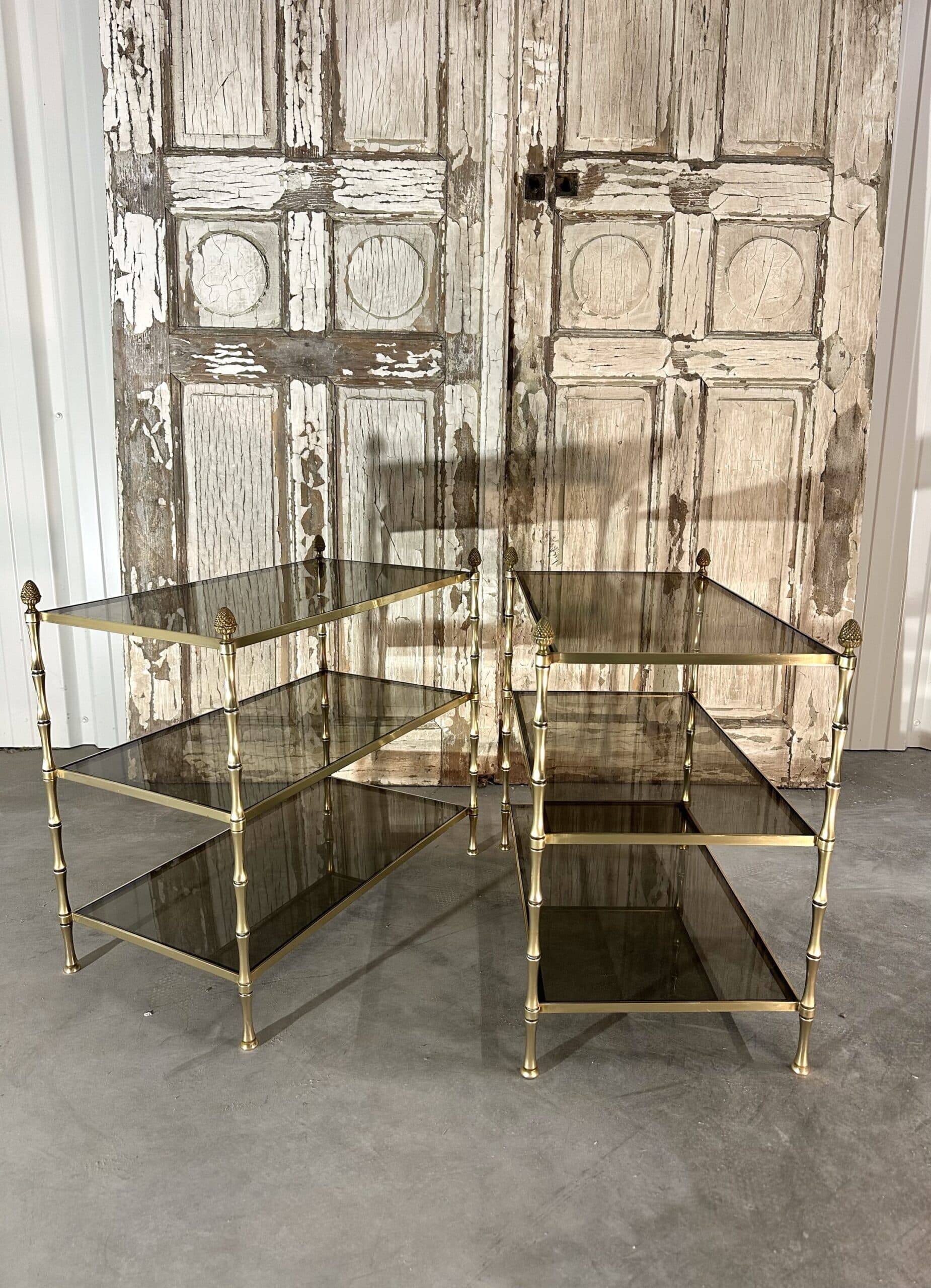 Pair of side tables circa 1950 Maison Baguès