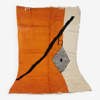 Moroccan handmade artisanal berber carpet magic orange eye 287 x 184 cm
