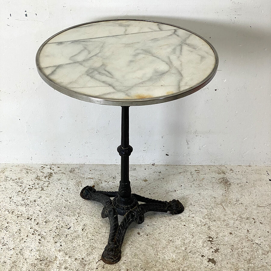Cast iron and marble bistro table
