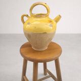 Ancient yellow glazed terracotta jug – South of France – early 10th century