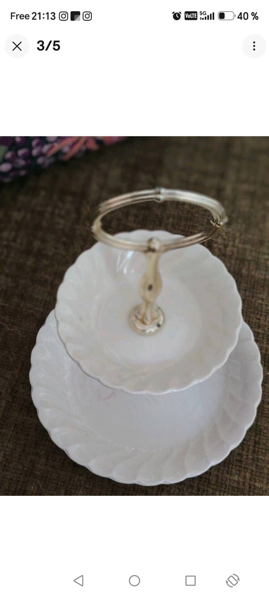 Old cake stand / 2-tier cake server - myott olde che