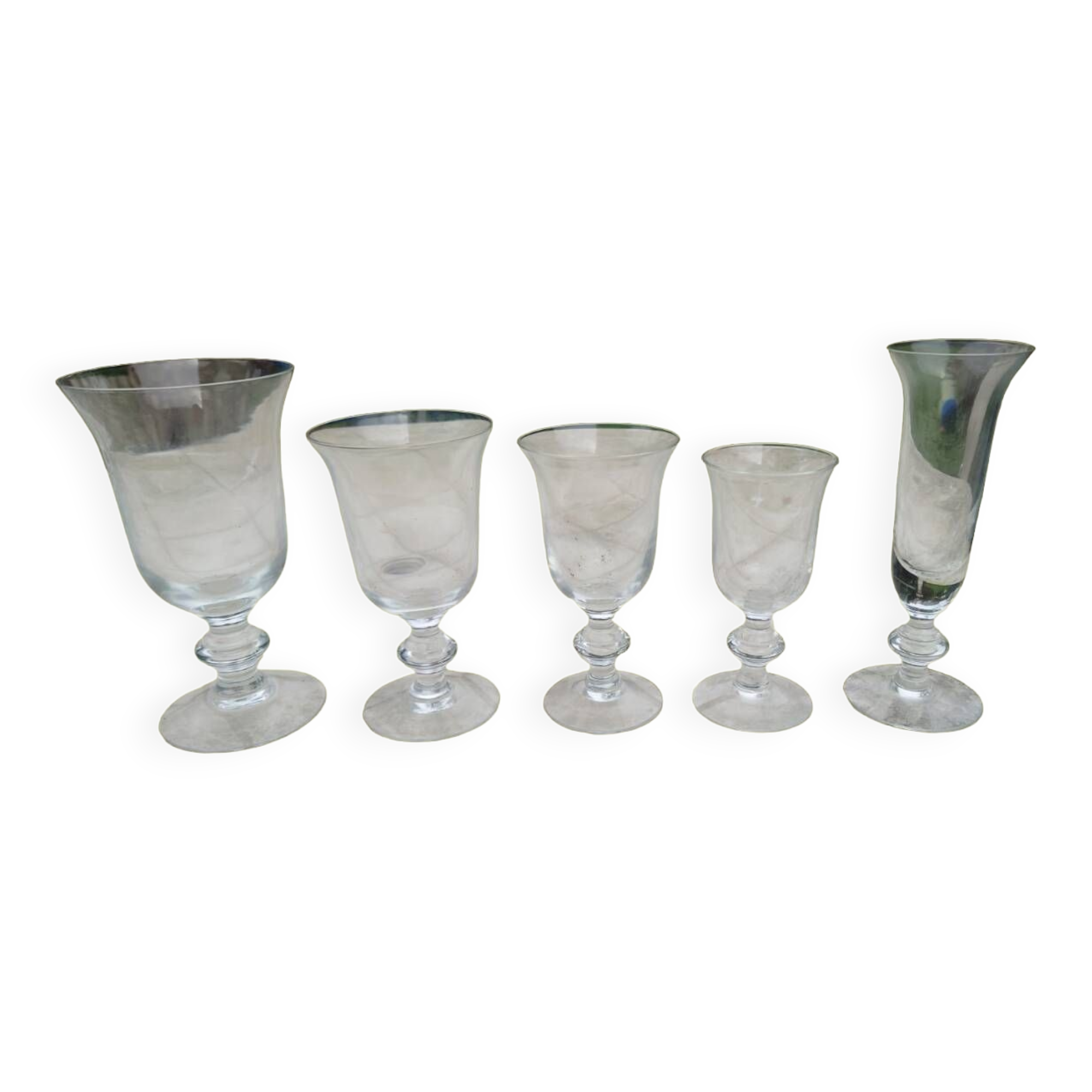 Set of 40 La Rochère Amitier crystal glasses from the 19th century + 8 replacements