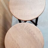 Pair of side tables in solid oak