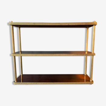 Mahogany and brass wall shelf