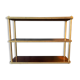 Mahogany and brass wall shelf