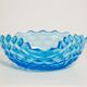 Vintage light blue decorative plate in glass - Italy, 1960s
