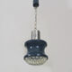 Vintage blue and gray pendant lamp in metal and plastic year 70