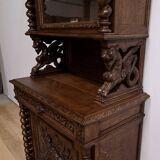 Narrow Oak Display Cabinet, Louis XIII style – Late 19th century