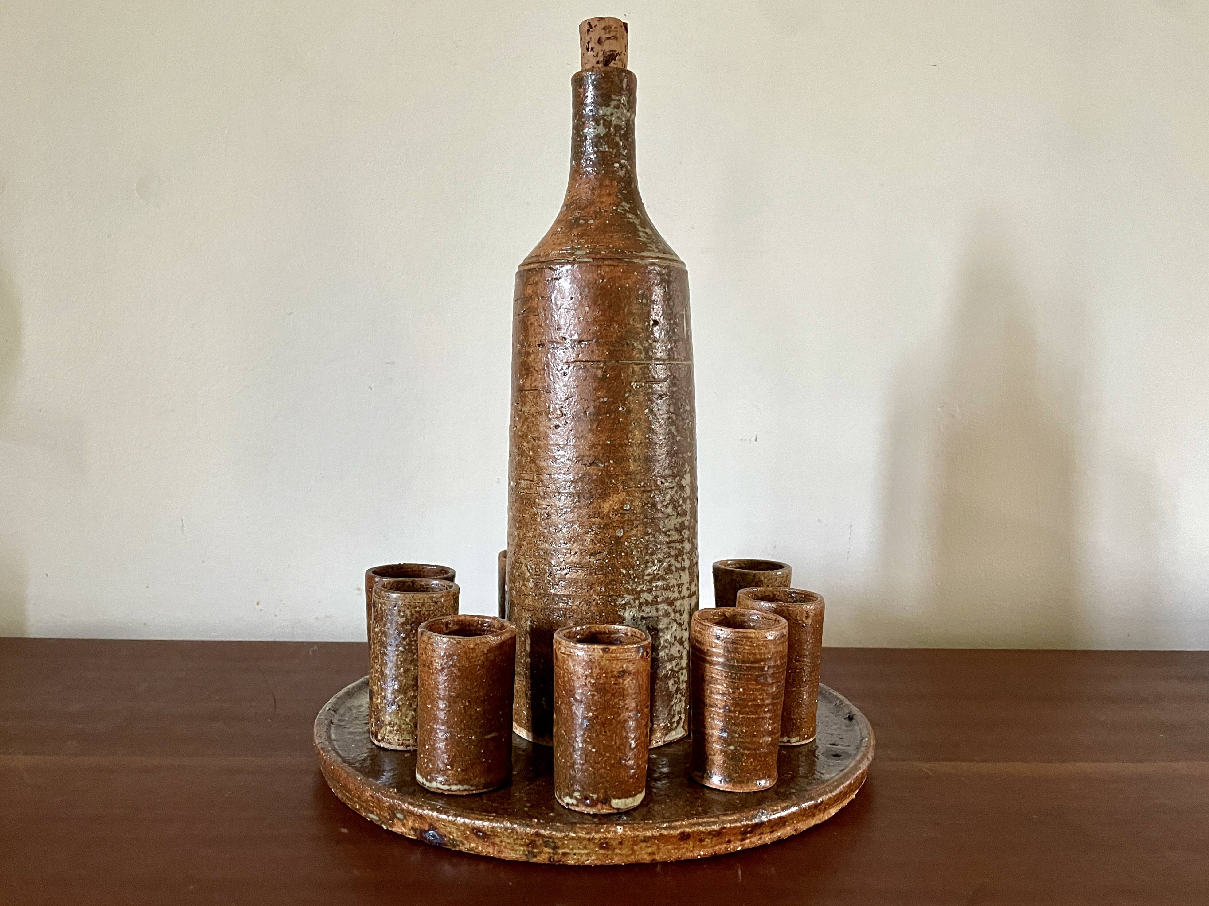 Liqueur service in stoneware 1950