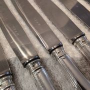 12 silver plated table knives, goldsmith SFAM, art deco style