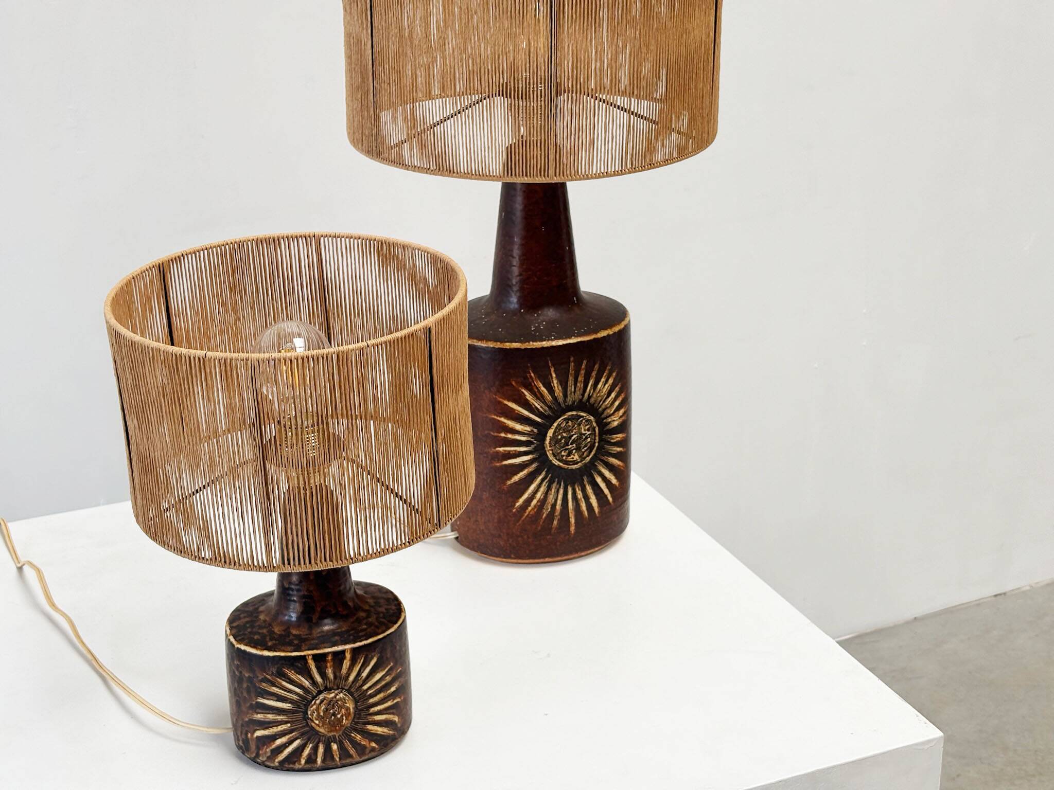 Pair of Sun serie table lamps by Søholm for Bornholm