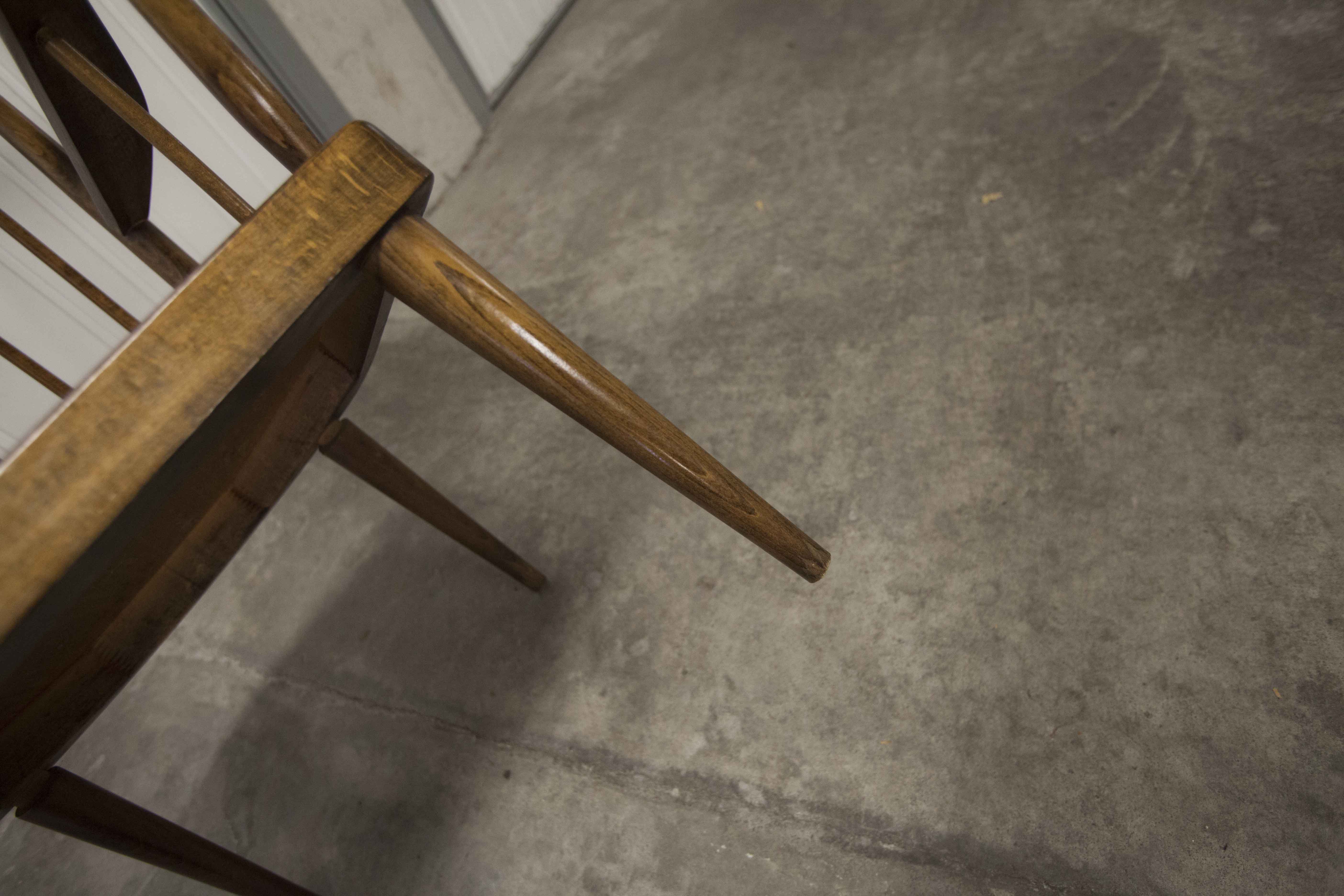 Fauteuil Baumann modèle éventail 1970 bois courbé