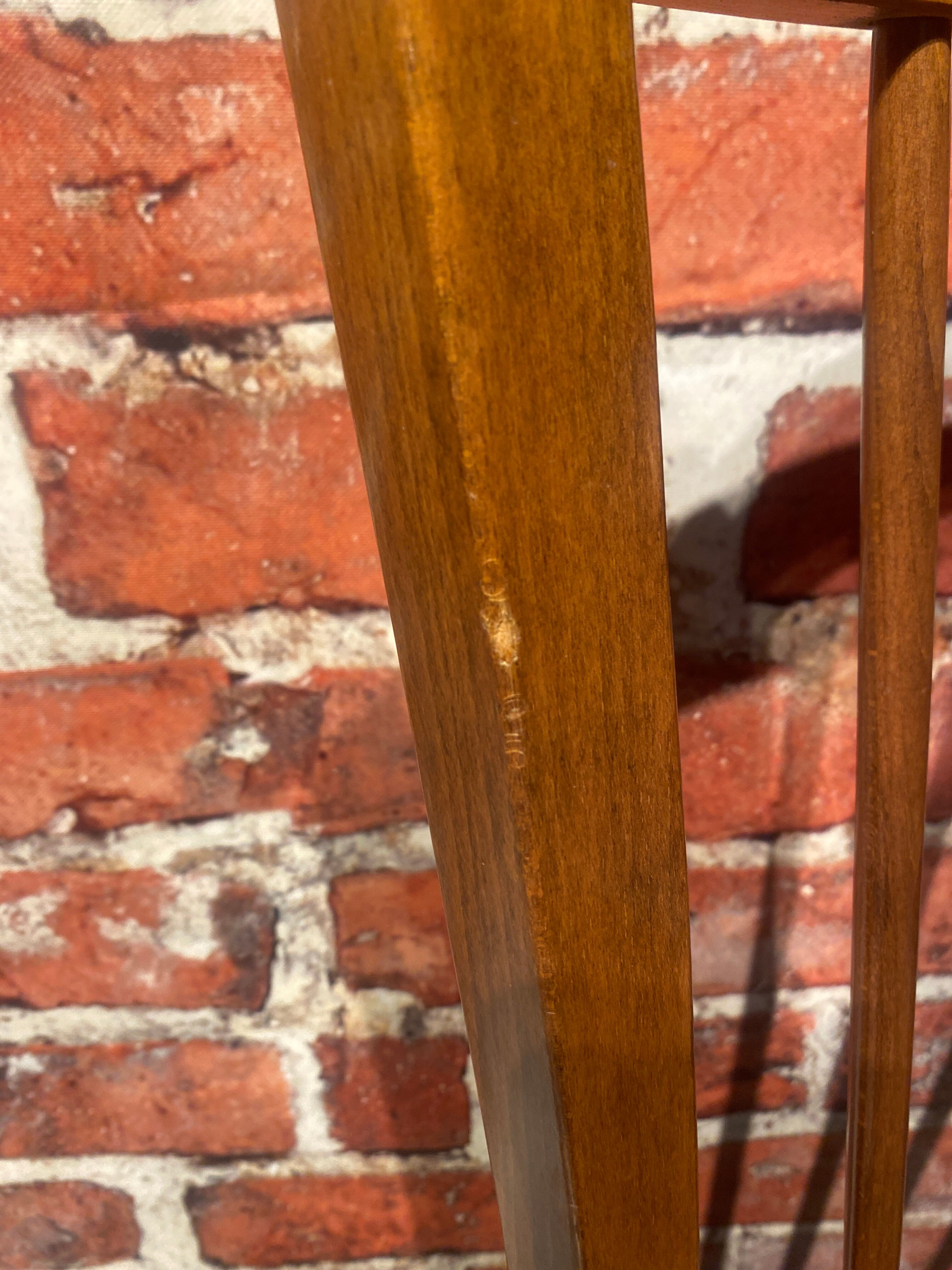 Set of 4 varnished wood bistro chairs