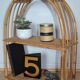 Round rattan shelf