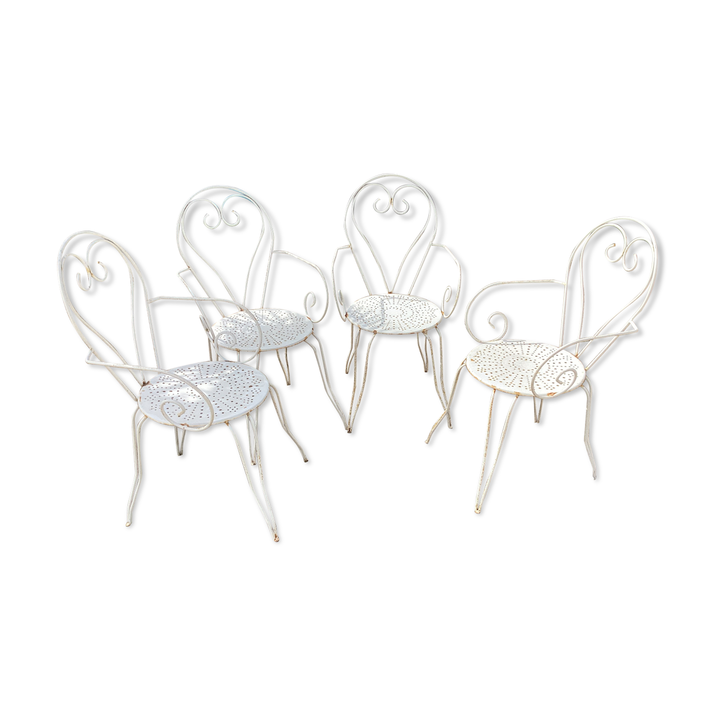 Tin garden armchairs