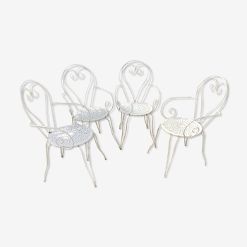 Fauteuils de jardin en fer blanc