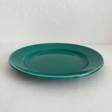 Plat rond en faïence vert vintage