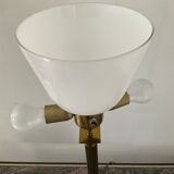 Empire style column lamp in bronze, opaline and marble