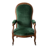 Ensemble de 1 fauteuil ancien en bois vert classique