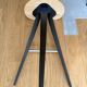 Mexican stool 531 Charlotte Perriand Natural oak and black legs, new