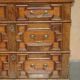 17th Century Antique Oak Commode with Two Rows of Drawers