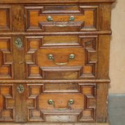 17th Century Antique Oak Commode with Two Rows of Drawers