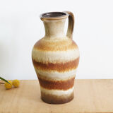 striped brown vase west germany