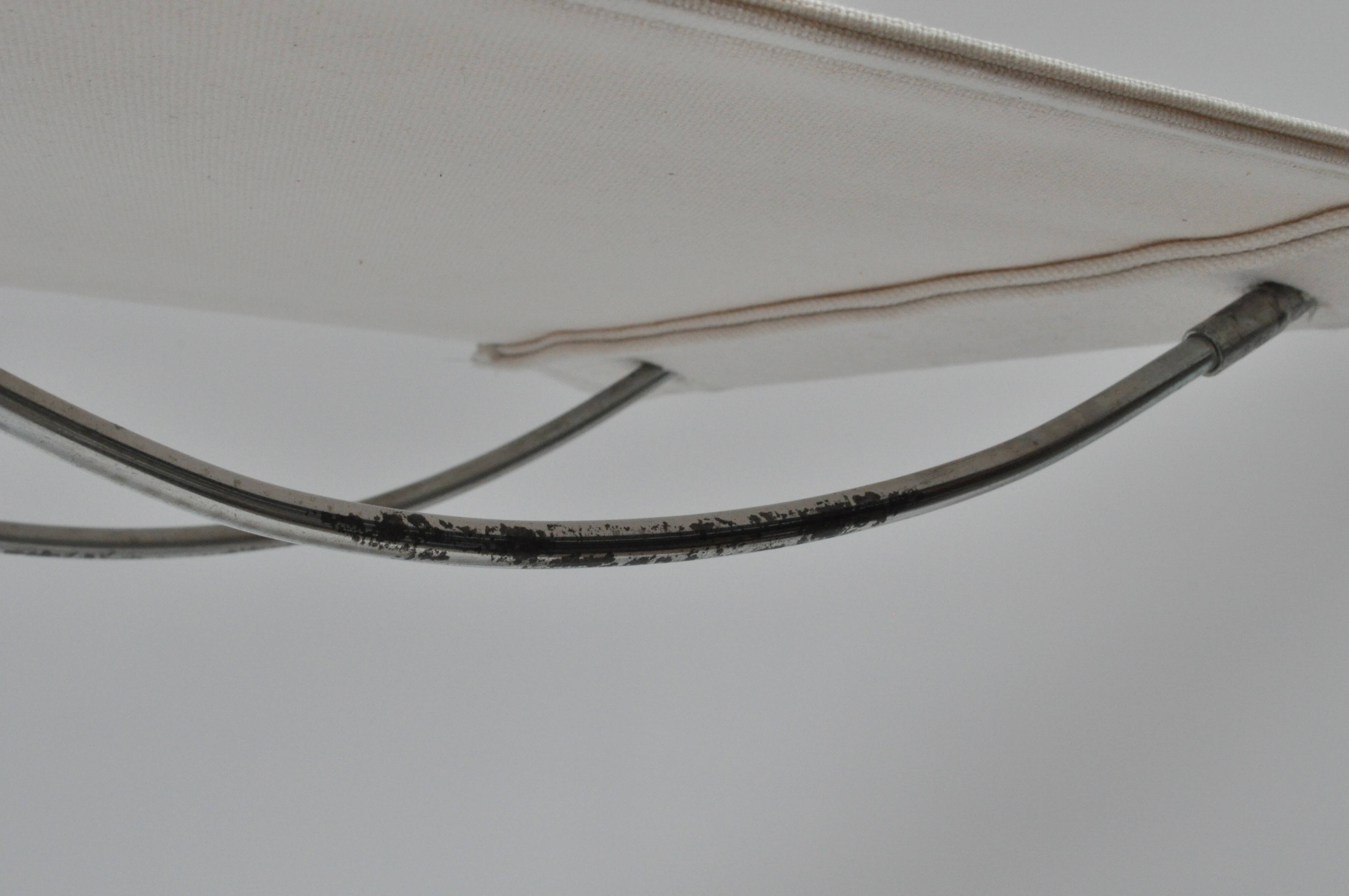 Set of 4 Chrome Sled-Base Chairs, Reupholstered in Italian Chioccarello Lin