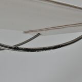 Set of 4 Chrome Sled-Base Chairs, Reupholstered in Italian Chioccarello Lin