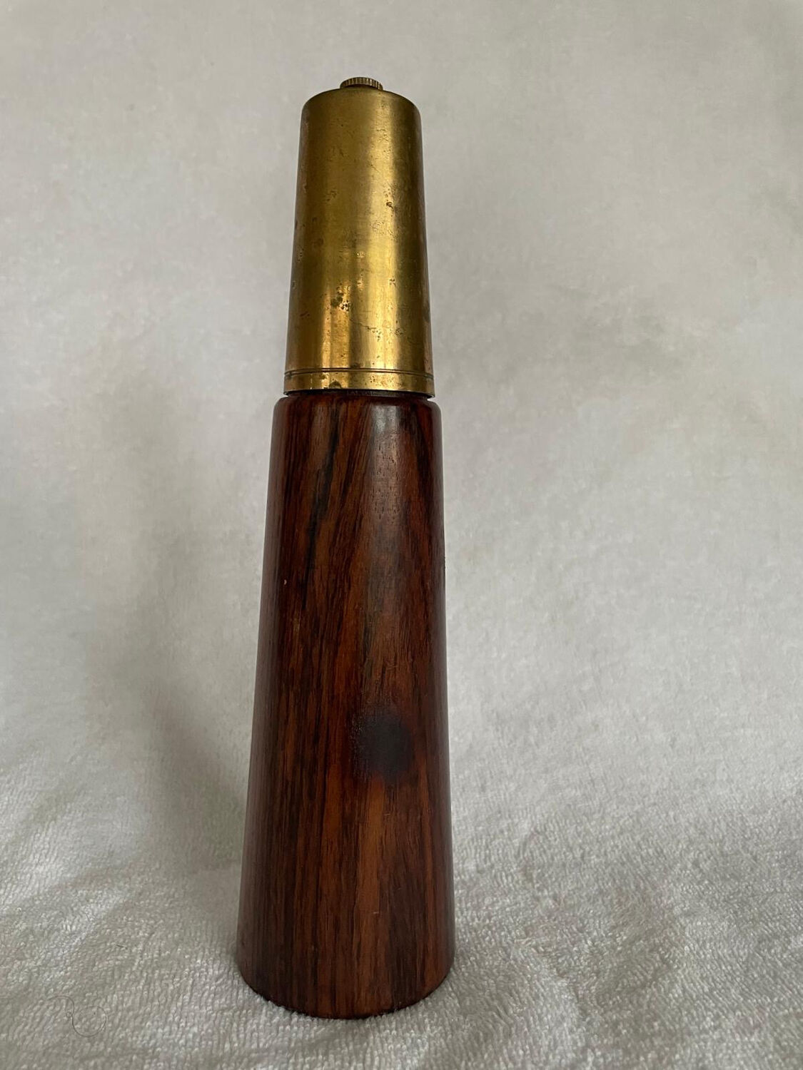 Pepper mill, Italian, vintage, in rosewood and copper.