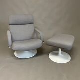 F142 swivel armchair with foot stool by Geoffrey Harcourt for Artifort 1960