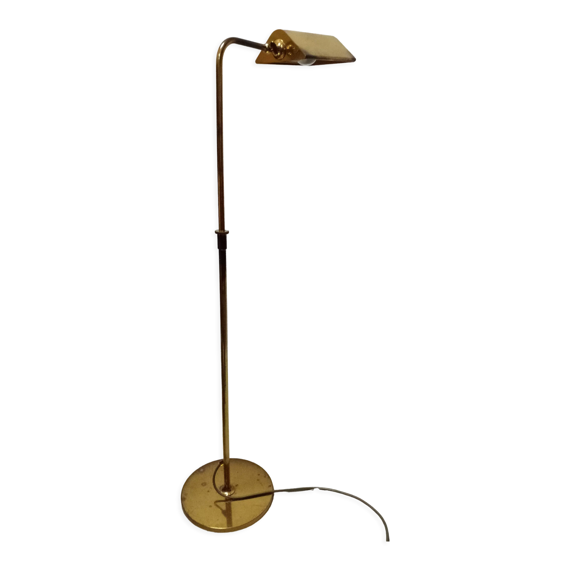 adjustable brass floor lamp by Florian Schulz for Interline, germany 70s