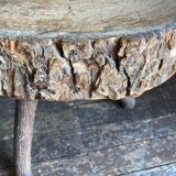 Pair of mountain coffee tables made of logs 1970