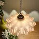 Suspension abat-jour vintage en opaline rose