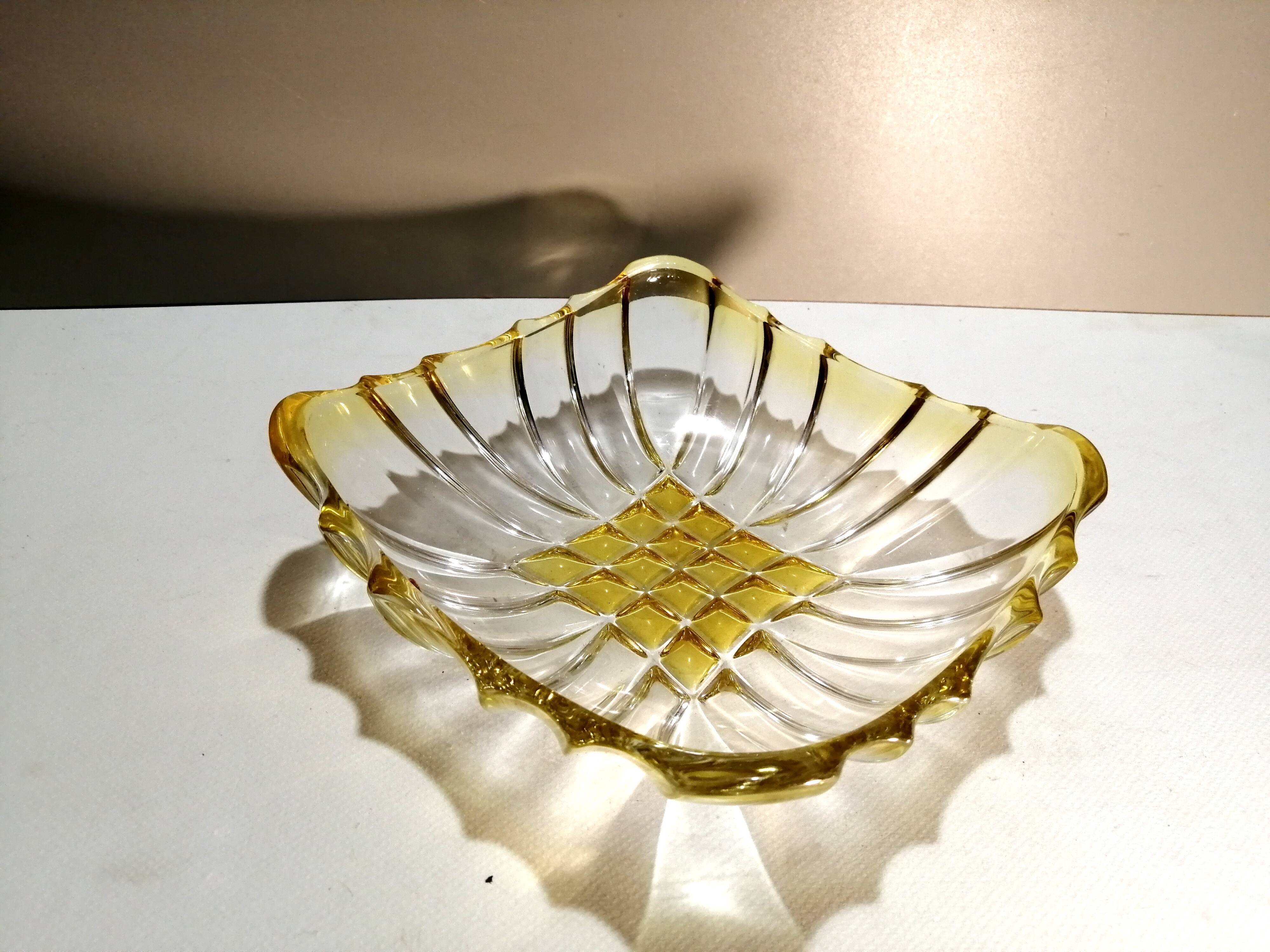 Art deco glass square salad