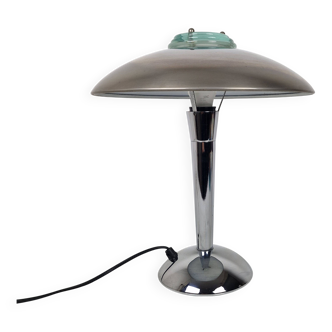 Vintage Chrome & Glass Table Lamp – Space Age Style