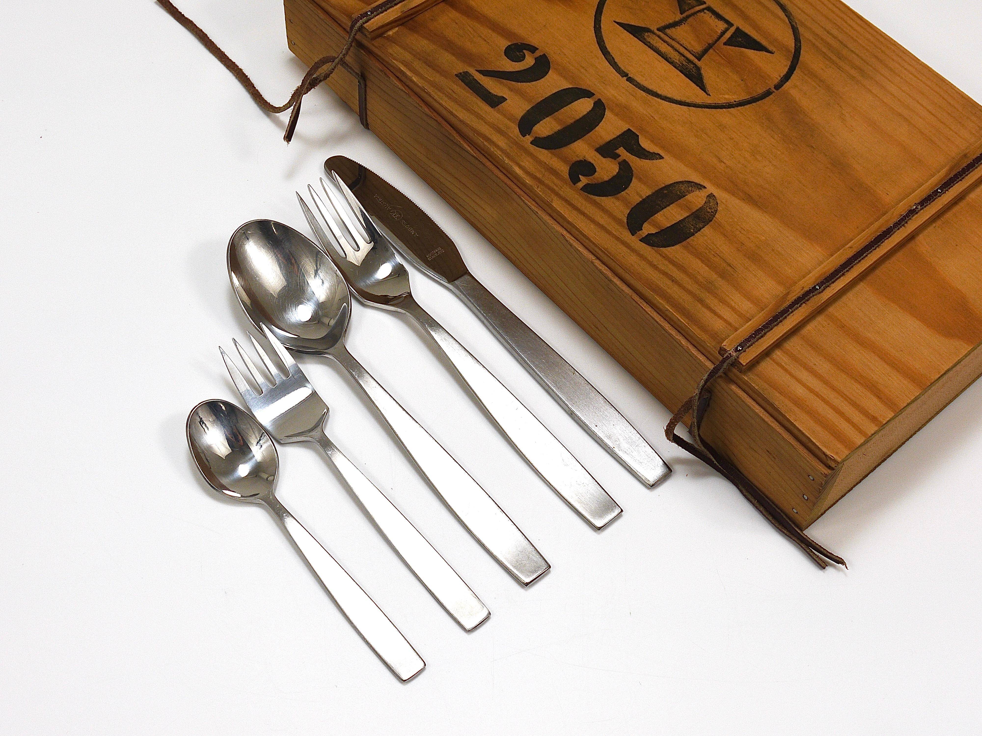 Boîte de couverts Helmut Alder Amboss 2050 pour six personnes, 30 pièces, Autriche, années 1950
