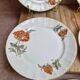 Set of 5 dessert plates in porcelain – Poppy floral design