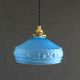 Old pendant lamp in blue translucent glass - circa 1930 - delivered with