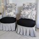 Pair of old armchair fully restored toile de Jouy