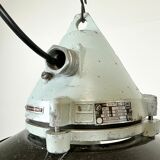 Aluminium and enameled bomb proof pendant lamp 70s
