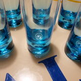 Verres a orangeade coktail bleus turquoise vintage