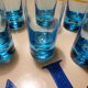 Verres a orangeade coktail bleus turquoise vintage