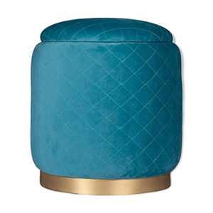 pouf bleu turquoise rembourré