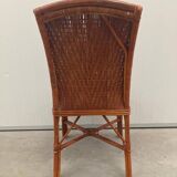 Vintage tropical boho rattan dining chairs