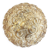 Applique murale ou plafonnier Héléna Tynell escargot ambre doré vintage