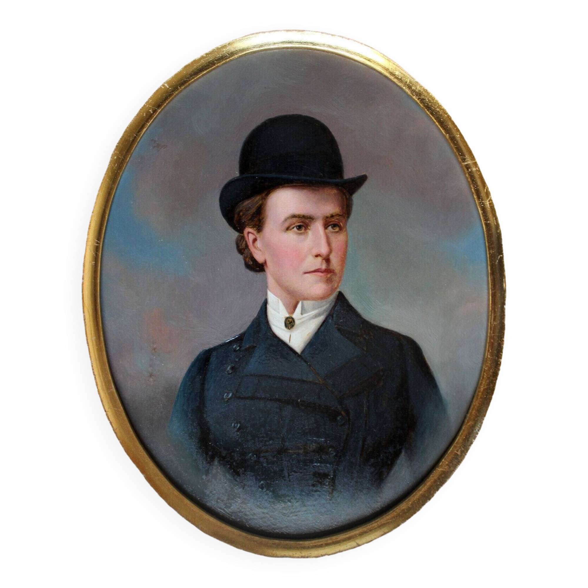 Mid 19th Century  Portrait of a Lady Oil Painting, Framed